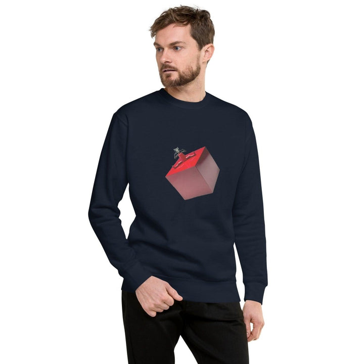 Cubic Shaped Graphic Sweatshirt - Navy Blazer - S - ArtyKoala