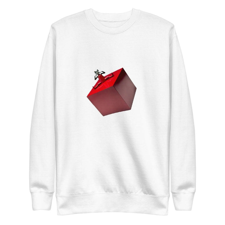 Cubic Shaped Graphic Sweatshirt - White - S - ArtyKoala