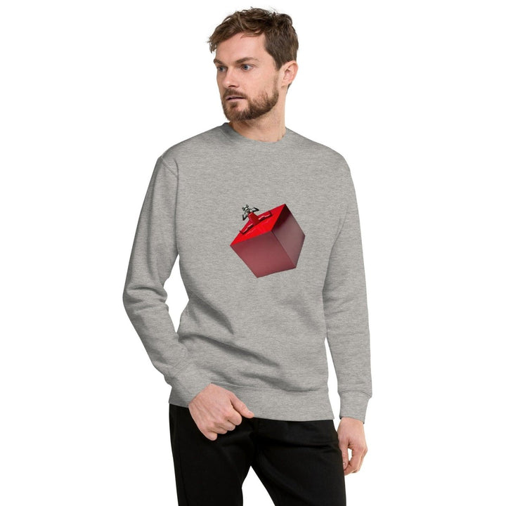 Cubic Shaped Graphic Sweatshirt - White - S - ArtyKoala