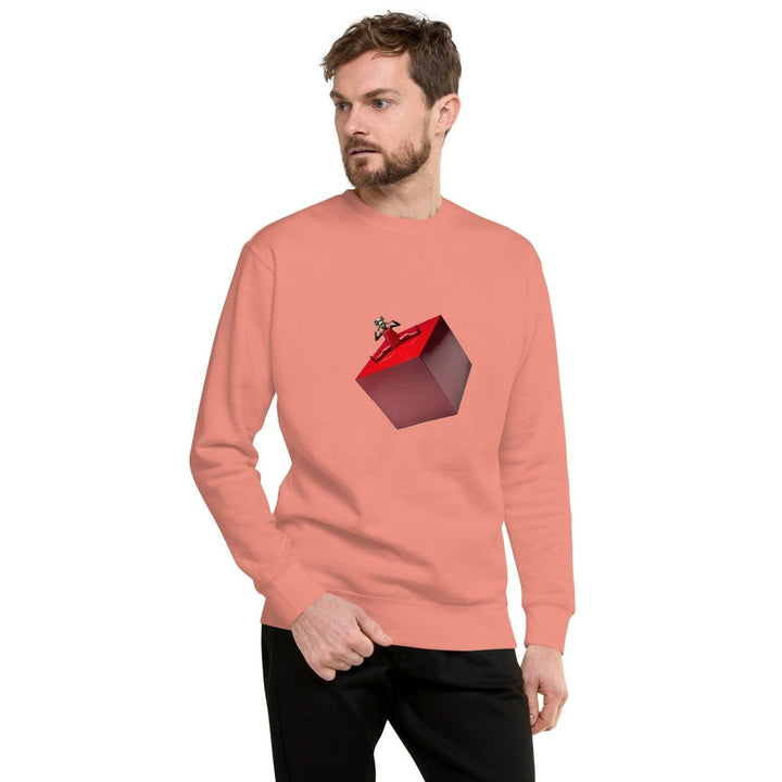 Cubic Shaped Graphic Sweatshirt - Dusty Rose - S - ArtyKoala