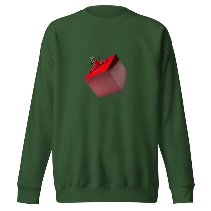 Cubic Shaped Graphic Sweatshirt - Forest Green - S - ArtyKoala