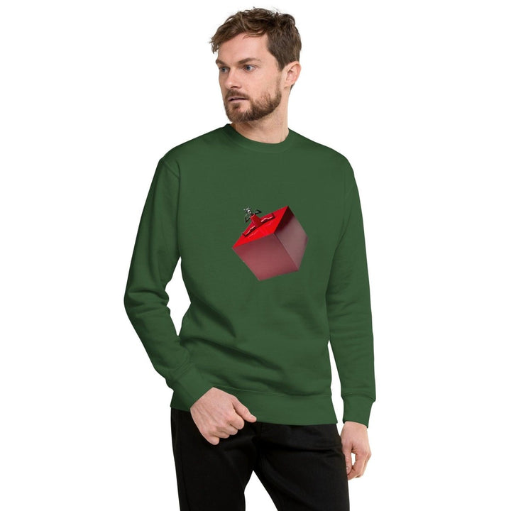 Cubic Shaped Graphic Sweatshirt - Forest Green - S - ArtyKoala