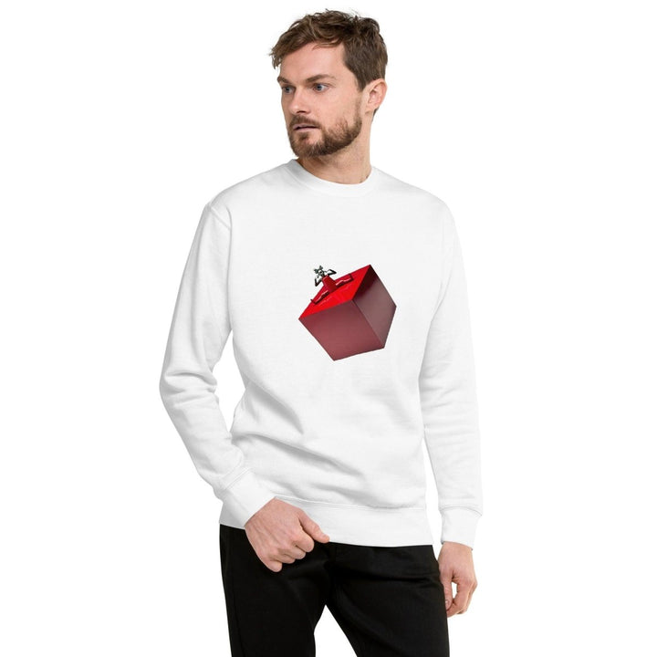 Cubic Shaped Graphic Sweatshirt - White - S - ArtyKoala