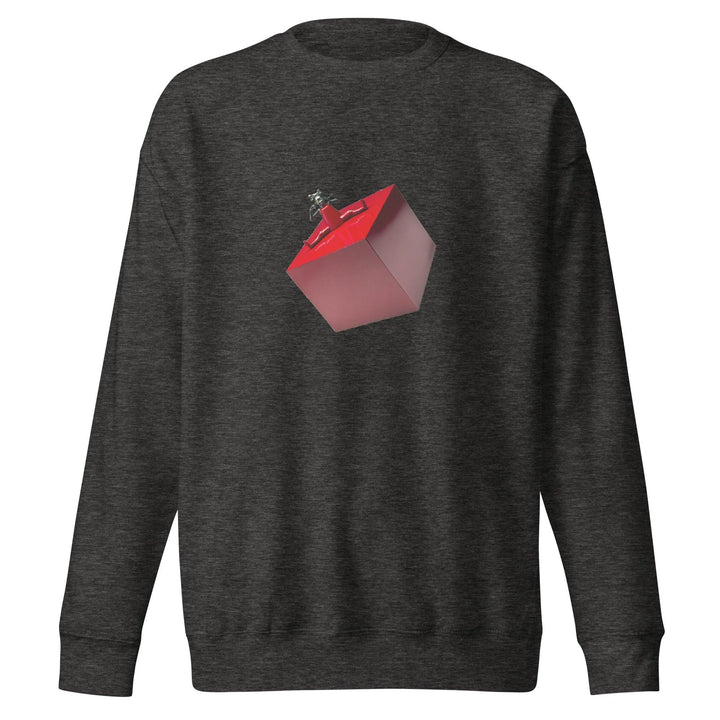 Cubic Shaped Man Premium Sweatshirt - Charcoal Heather / S - ArtyKoala