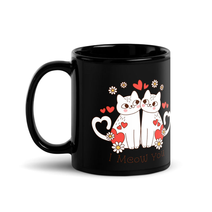 Cute Cat Black Glossy Mug - 11 oz - ArtyKoala