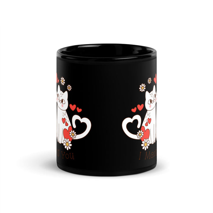 Cute Cat Black Glossy Mug - ArtyKoala