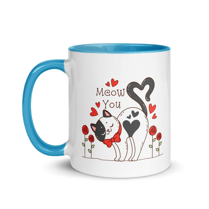 Cute Cat Colorful Print Mug - Blue - 11 oz - ArtyKoala