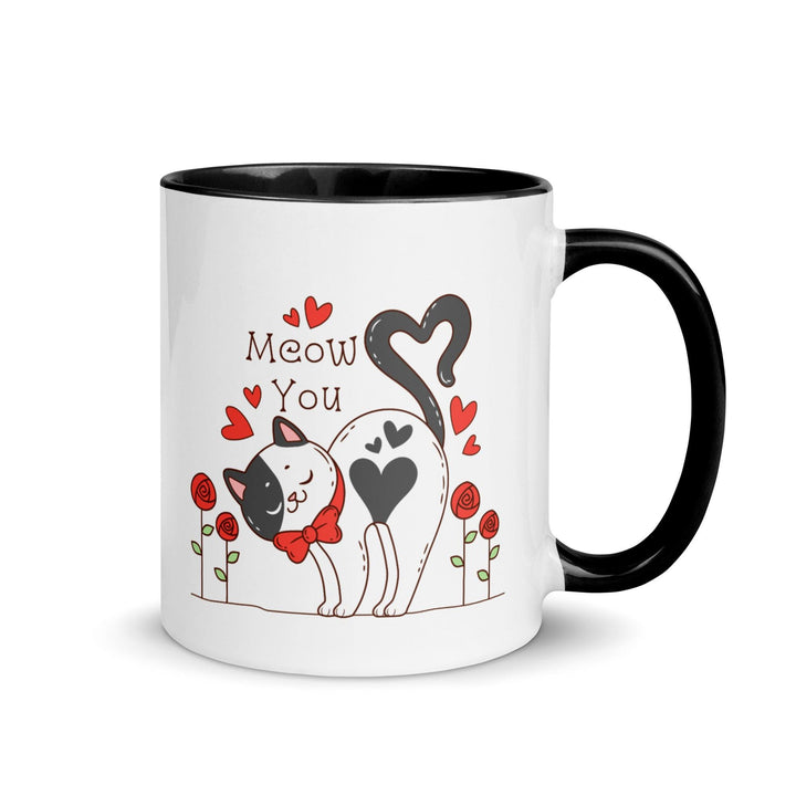 Cute Cat Mug with Color Inside - Black / 11 oz - ArtyKoala