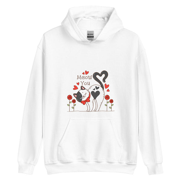 Cute cat Woman Hoodie - White / S - ArtyKoala