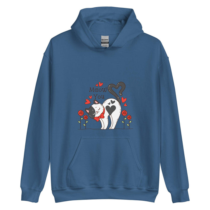 Cute cat Woman Hoodie - Indigo Blue / S - ArtyKoala