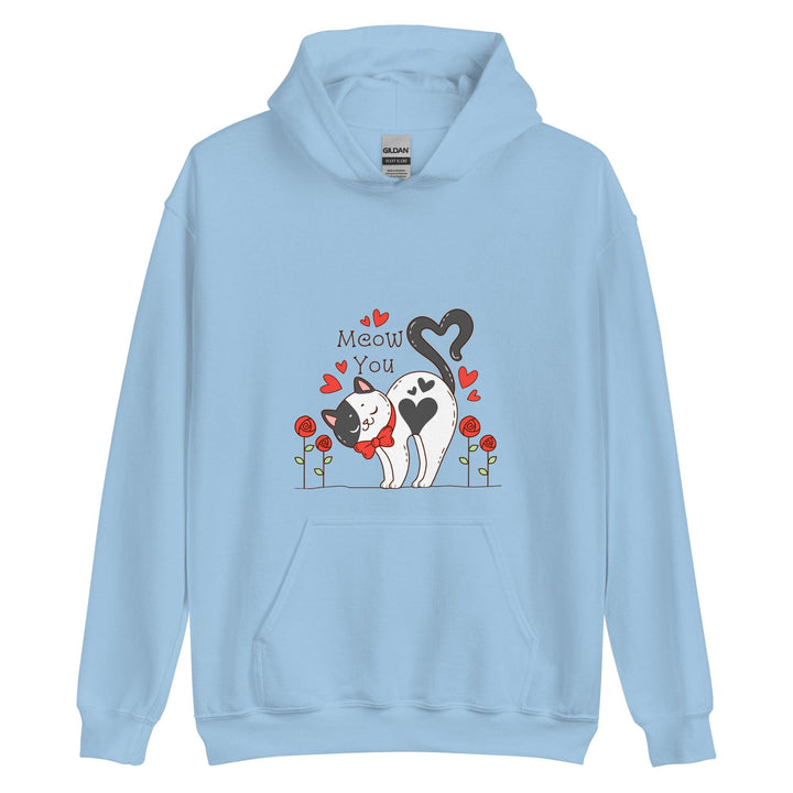 Cute cat Woman Hoodie - Light Blue / S - ArtyKoala