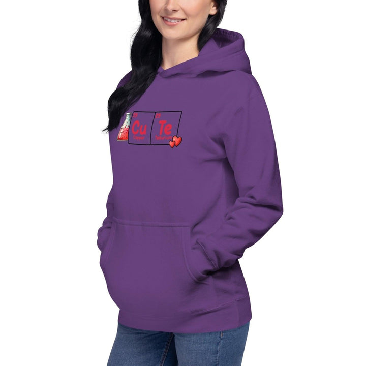 Cute Chemistry Graphic Hoodie - Maroon - S - ArtyKoala