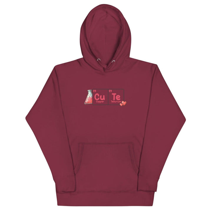 Cute Chemistry Graphic Hoodie - Maroon - S - ArtyKoala