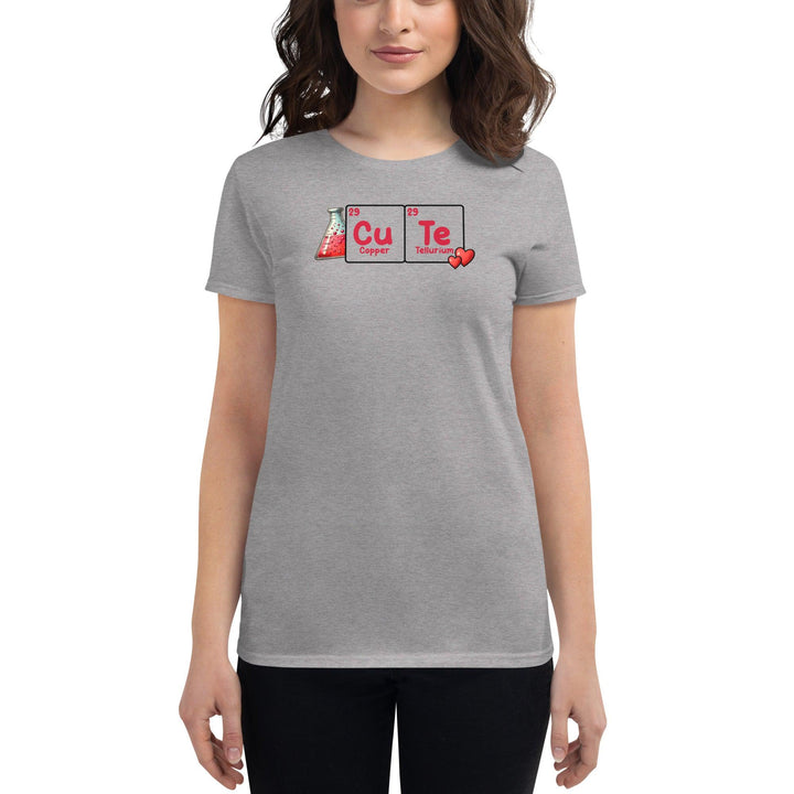 Cute Chemistry Woman T-shirt - Heather Grey / S - ArtyKoala