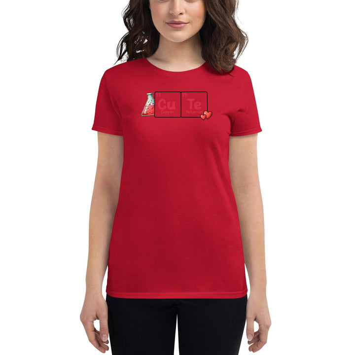 Cute Chemistry Woman T-shirt - Red / S - ArtyKoala