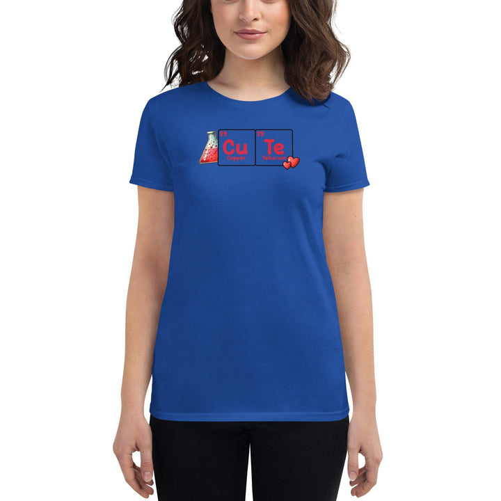 Cute Chemistry Woman T-shirt - Royal Blue / S - ArtyKoala