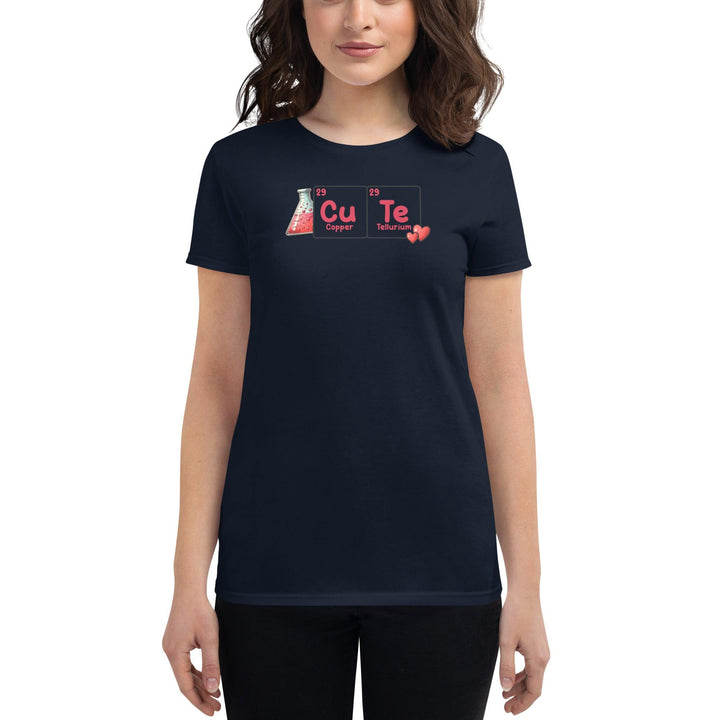 Cute Chemistry Woman T-shirt - Navy / S - ArtyKoala