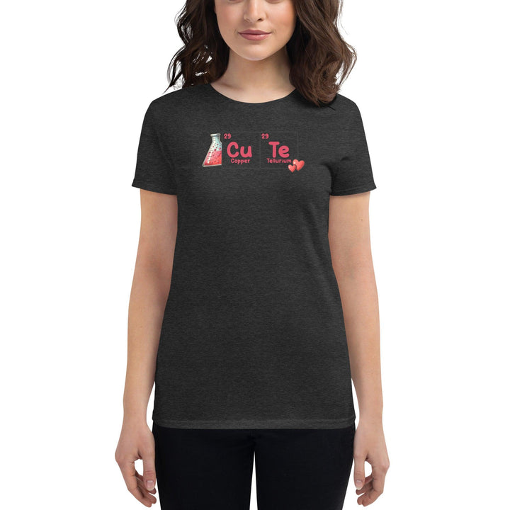 Cute Chemistry Woman T-shirt - Heather Dark Grey / S - ArtyKoala