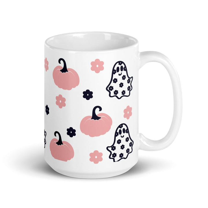 Cute Ghost White glossy mug - 15 oz - ArtyKoala