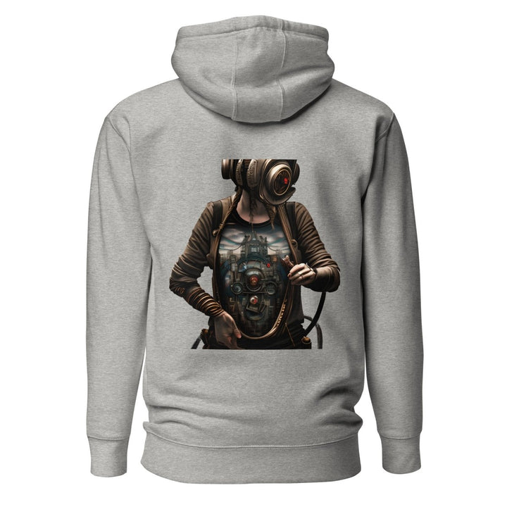 Cybernetics Head Graphic Hoodie - Carbon Grey - S - ArtyKoala