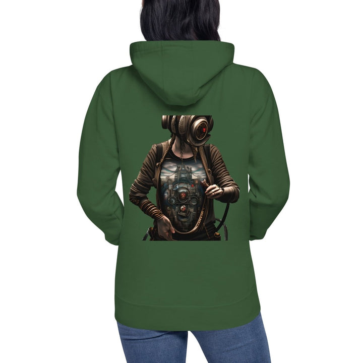 Cybernetics Head Graphic Hoodie - Carbon Grey - S - ArtyKoala