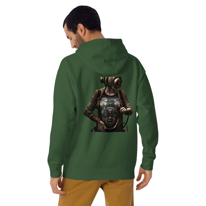 Cybernetics Head Graphic Hoodie - Carbon Grey - S - ArtyKoala