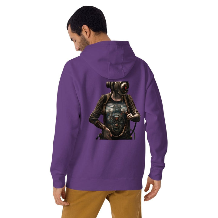 Cybernetics Head Graphic Hoodie - Forest Green - S - ArtyKoala