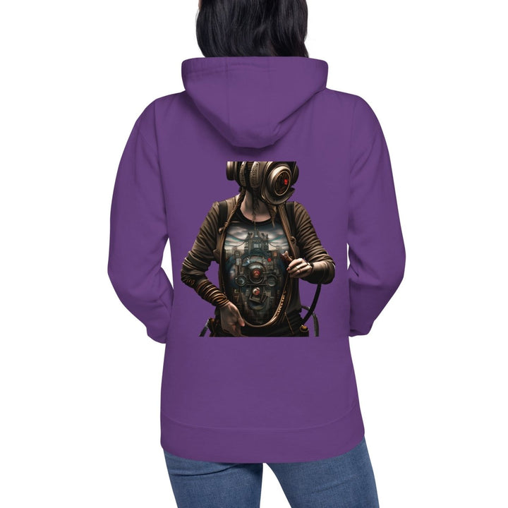 Cybernetics Head Graphic Hoodie - Carbon Grey - S - ArtyKoala