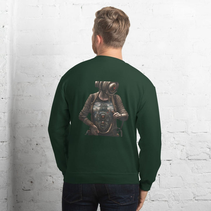 Cybernetics Head Graphic Sweatshirt - Royal - S - ArtyKoala