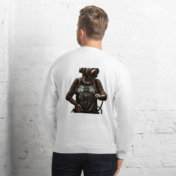 Cybernetics Head Graphic Sweatshirt - White - S - ArtyKoala