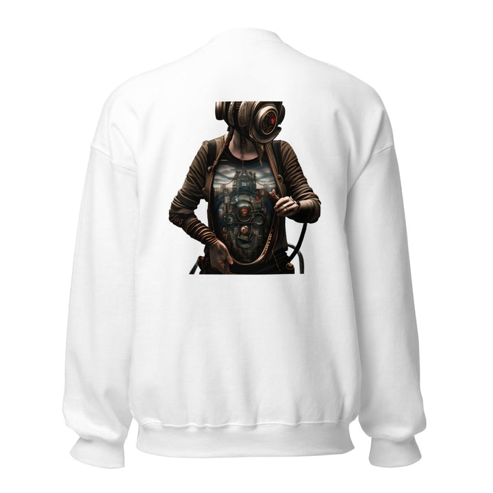 Cybernetics Head Graphic Sweatshirt - White - S - ArtyKoala