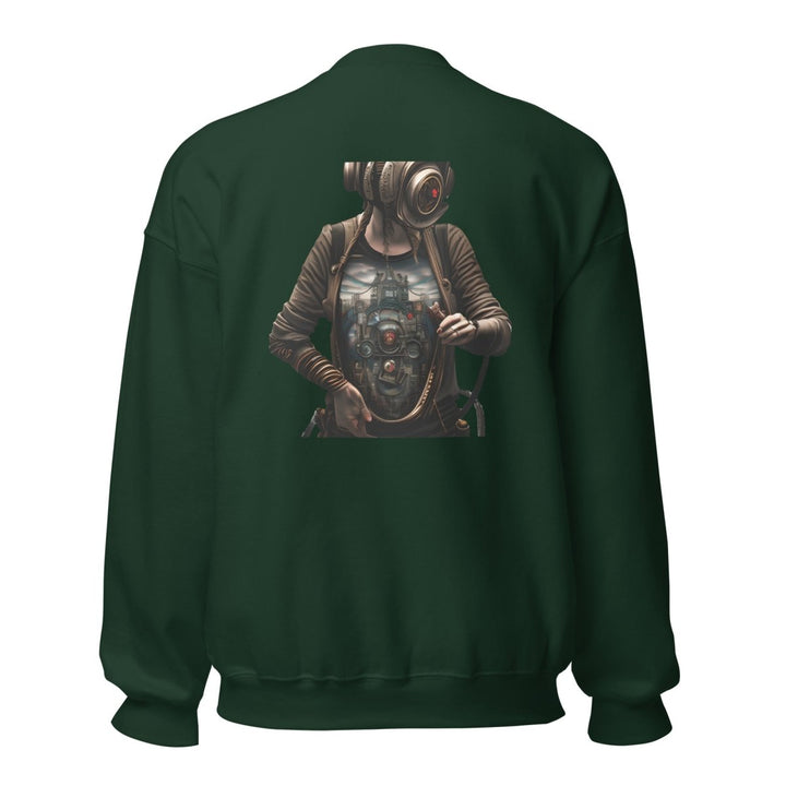 Cybernetics Head Graphic Sweatshirt - Maroon - S - ArtyKoala