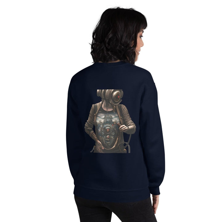 Cybernetics Head Graphic Sweatshirt - Navy - S - ArtyKoala