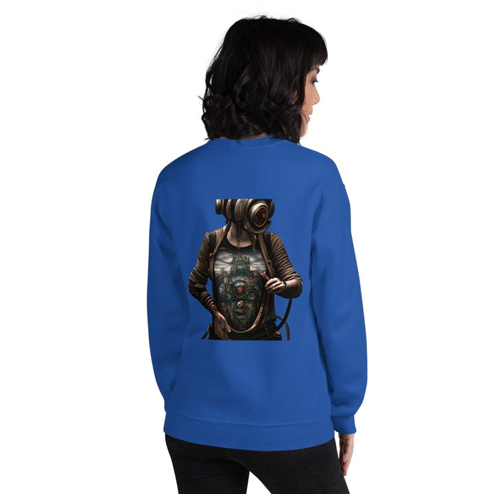 Cybernetics Head Graphic Sweatshirt - Light Blue - S - ArtyKoala