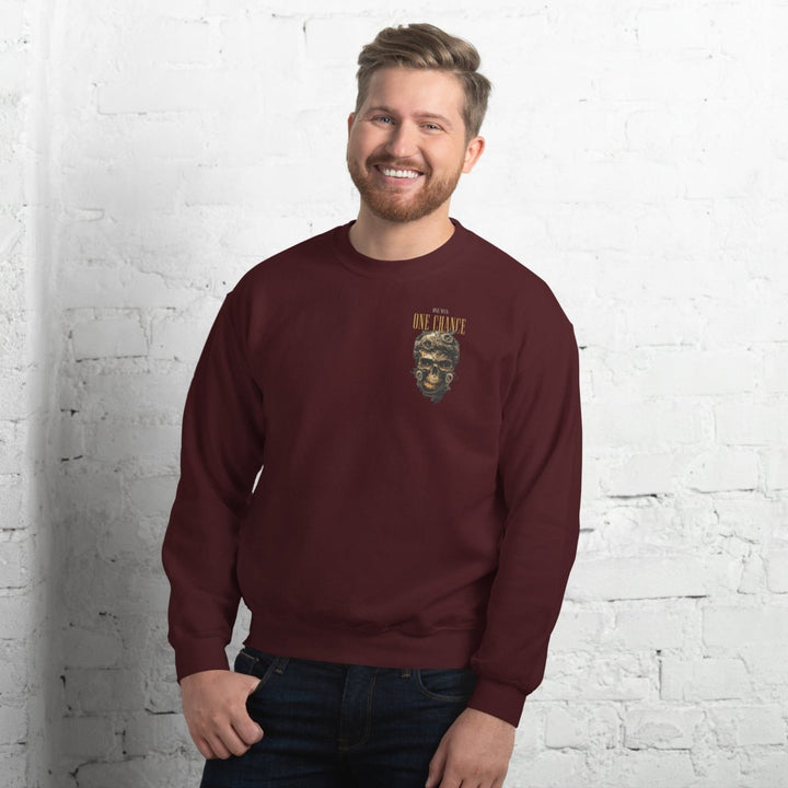 Cybernetics Head Graphic Sweatshirt - Maroon - S - ArtyKoala