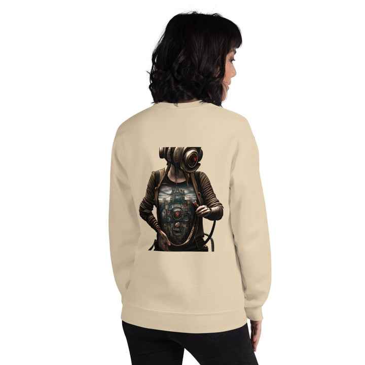 Cybernetics Head Graphic Sweatshirt - Light Pink - S - ArtyKoala