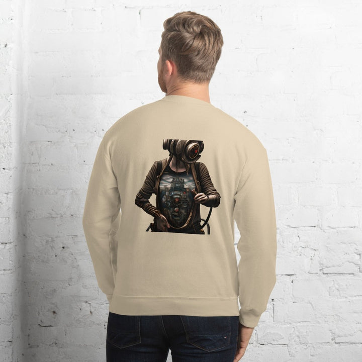 Cybernetics Head Graphic Sweatshirt - Light Pink - S - ArtyKoala