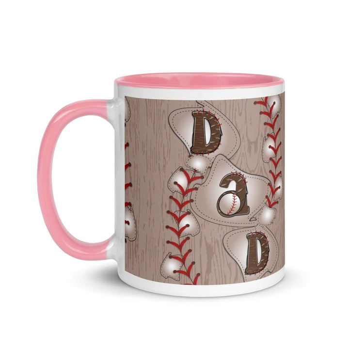 Dad Baseball Colorful Print Mug - Pink - 11 oz - ArtyKoala