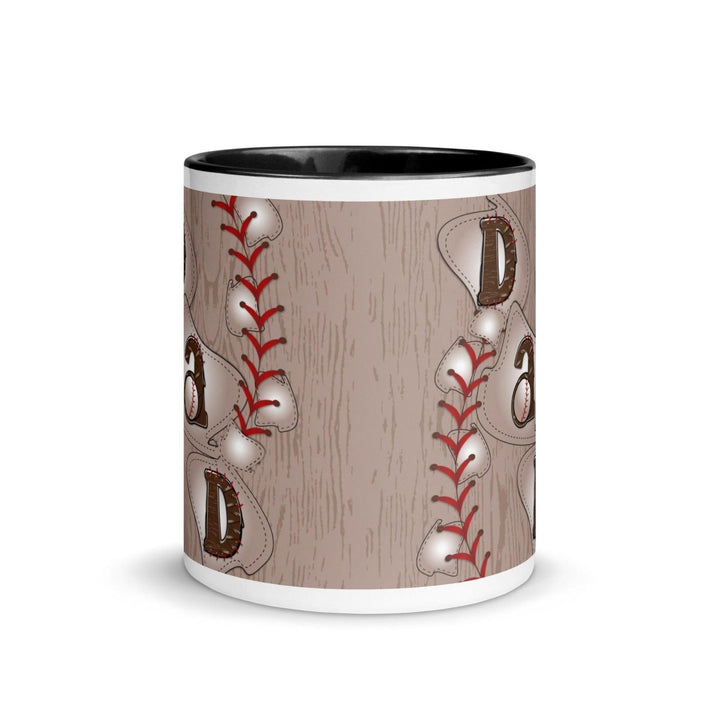 Dad Baseball Colorful Print Mug - Black - 11 oz - ArtyKoala