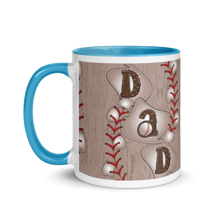 Dad Baseball Colorful Print Mug - Blue - 11 oz - ArtyKoala
