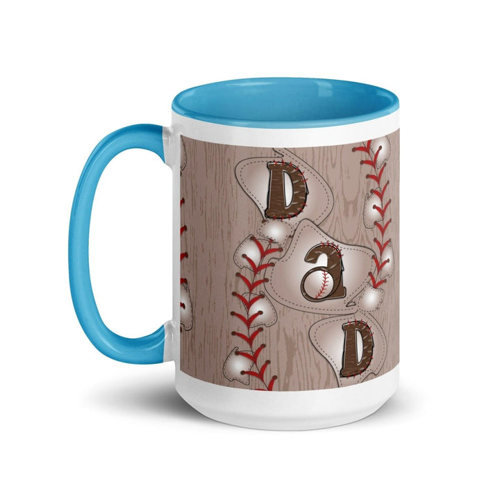 Dad Baseball Colorful Print Mug - Blue - 15 oz - ArtyKoala