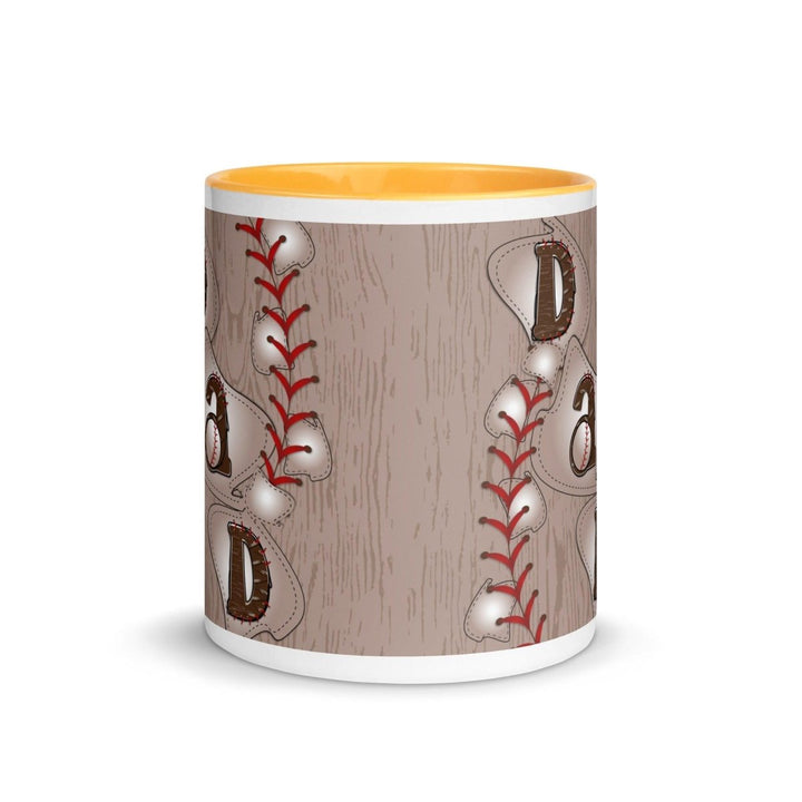 Dad Baseball Colorful Print Mug - Golden Yellow - 11 oz - ArtyKoala