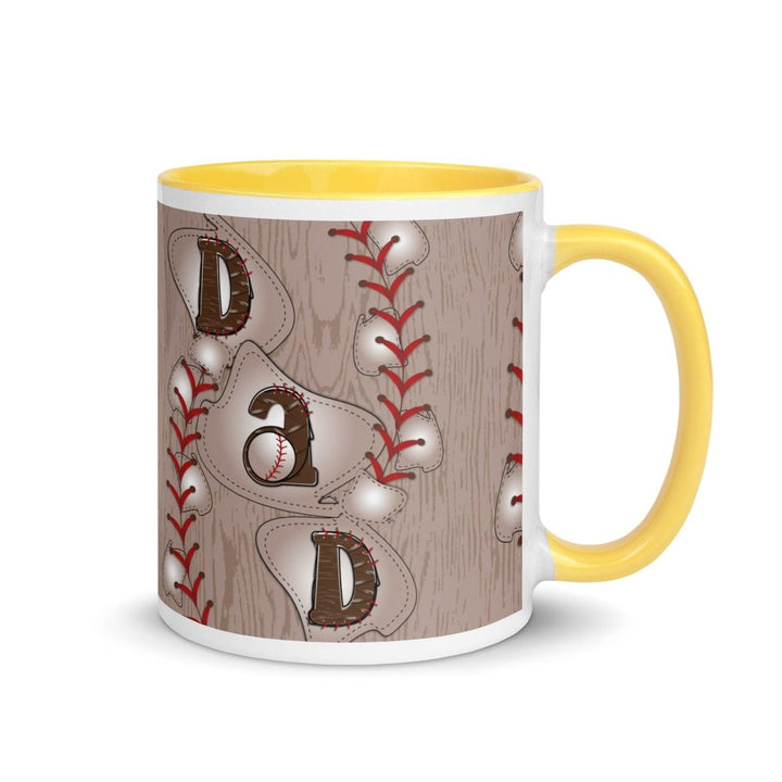 Dad Baseball Colorful Print Mug - Yellow - 11 oz - ArtyKoala