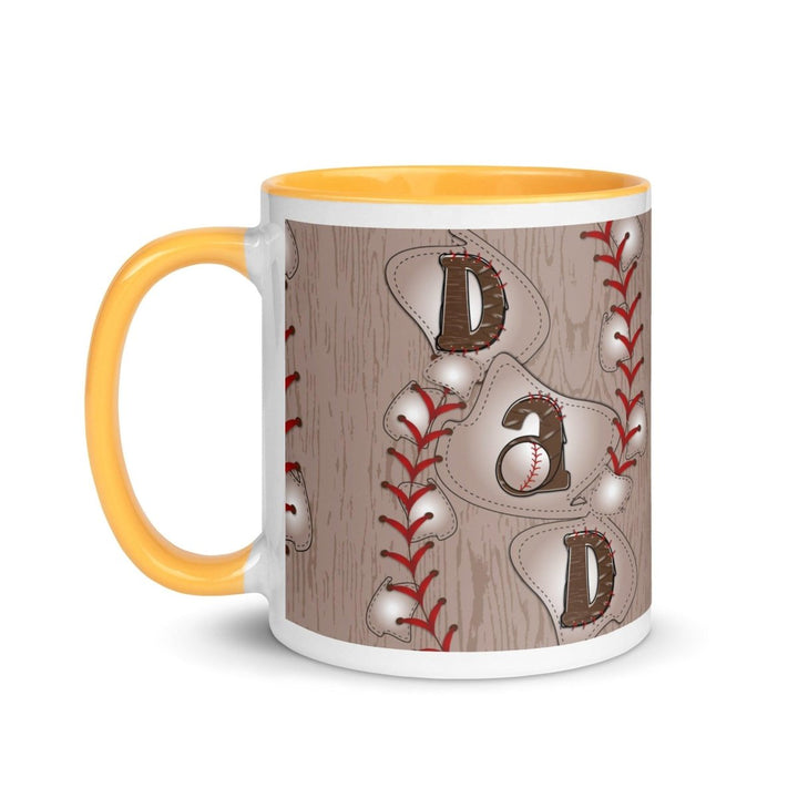 Dad Baseball Colorful Print Mug - Golden Yellow - 11 oz - ArtyKoala