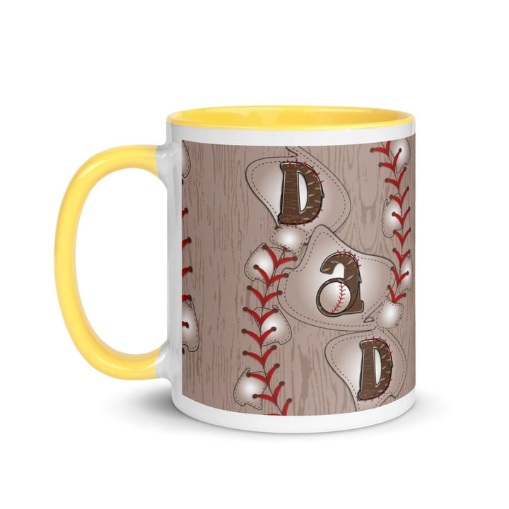 Dad Baseball Colorful Print Mug - Yellow - 11 oz - ArtyKoala