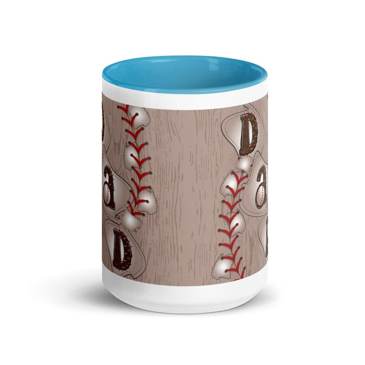Dad Baseball Colorful Print Mug - Blue - 15 oz - ArtyKoala