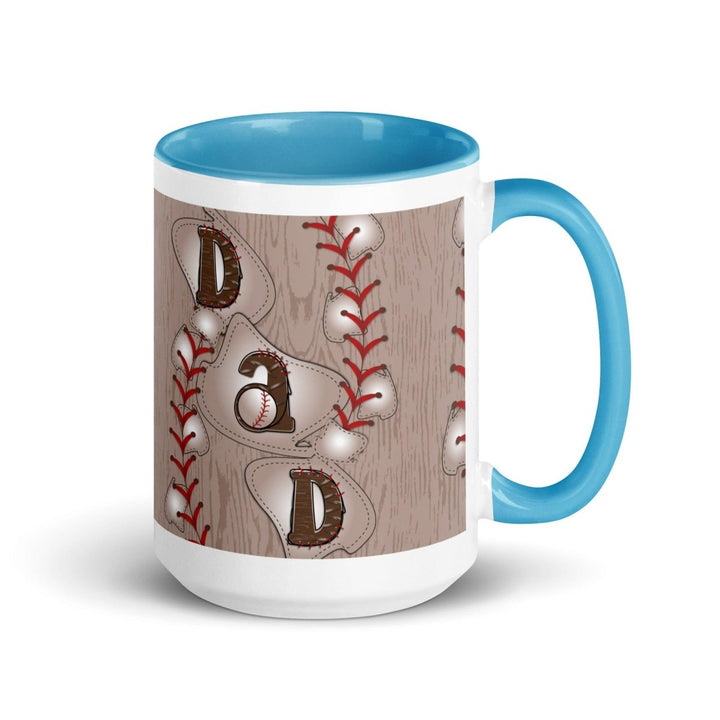 Dad Baseball Colorful Print Mug - Blue - 15 oz - ArtyKoala