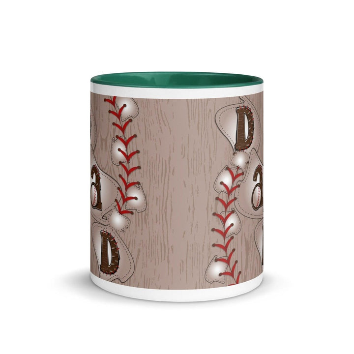 Dad Baseball Colorful Print Mug - Dark green - 11 oz - ArtyKoala