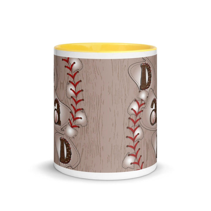 Dad Baseball Colorful Print Mug - Yellow - 11 oz - ArtyKoala