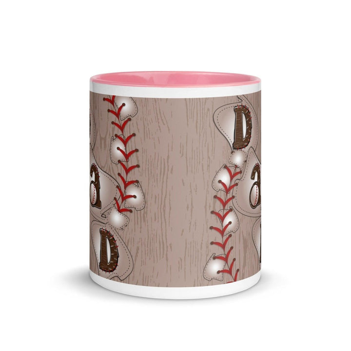 Dad Baseball Colorful Print Mug - Pink - 11 oz - ArtyKoala